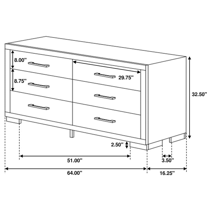 Jessica 6 - piece Eastern King LED Bedroom Set Cappuccino - Walo Furniture