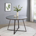 Jillian Round 45 - inch Mirror Top Dining Table Black Nickel - Walo Furniture