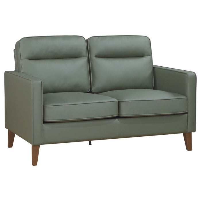 Jonah 2 - piece Upholstered Track Arm Sofa Set Green - Walo Furniture