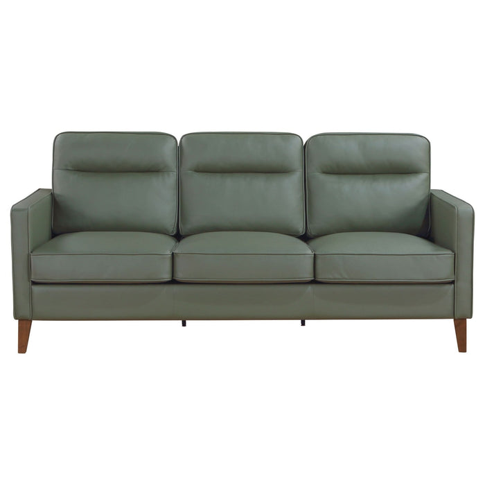 Jonah 2 - piece Upholstered Track Arm Sofa Set Green - Walo Furniture