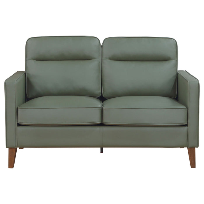 Jonah 2 - piece Upholstered Track Arm Sofa Set Green - Walo Furniture