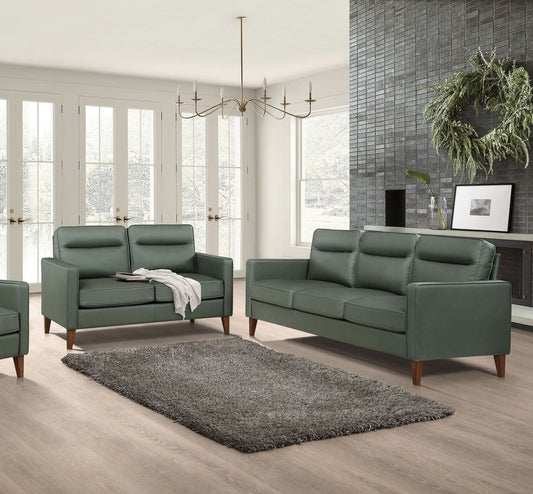 Jonah 2 - piece Upholstered Track Arm Sofa Set Green - Walo Furniture