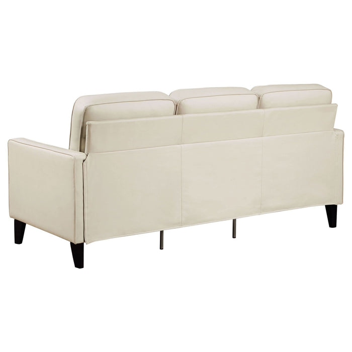 Jonah 2 - piece Upholstered Track Arm Sofa Set Ivory - Walo Furniture