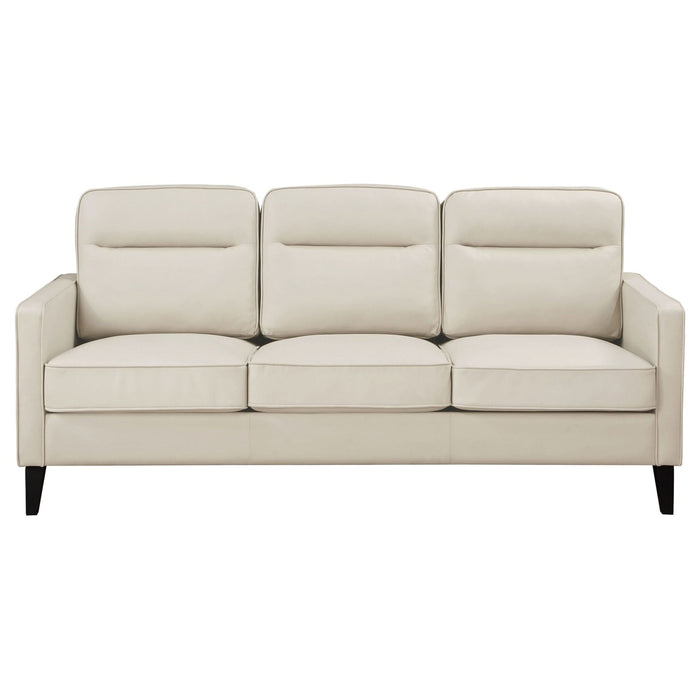 Jonah 2 - piece Upholstered Track Arm Sofa Set Ivory - Walo Furniture