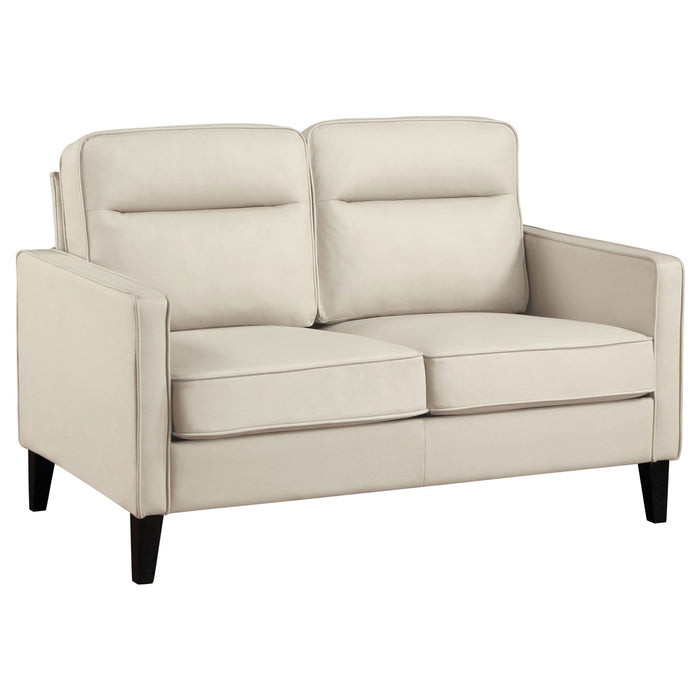 Jonah 2 - piece Upholstered Track Arm Sofa Set Ivory - Walo Furniture