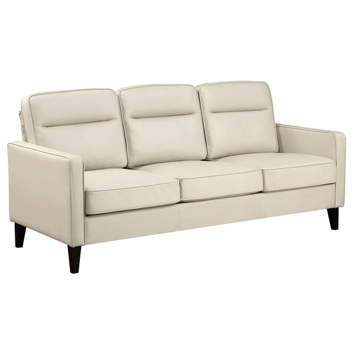 Jonah 2 - piece Upholstered Track Arm Sofa Set Ivory - Walo Furniture