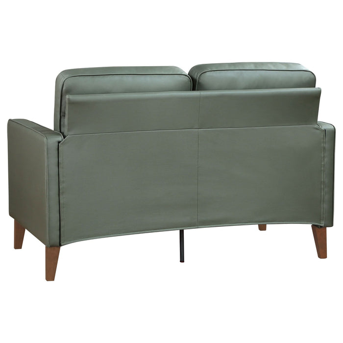 Jonah 3 - piece Upholstered Track Arm Sofa Set Green - Walo Furniture