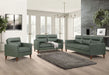 Jonah 3 - piece Upholstered Track Arm Sofa Set Green - Walo Furniture