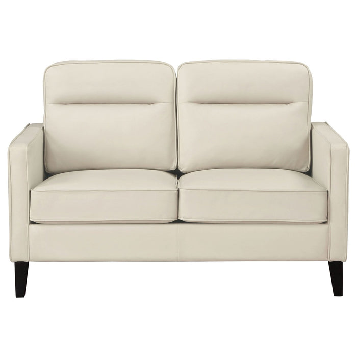 Jonah 3 - piece Upholstered Track Arm Sofa Set Ivory - Walo Furniture