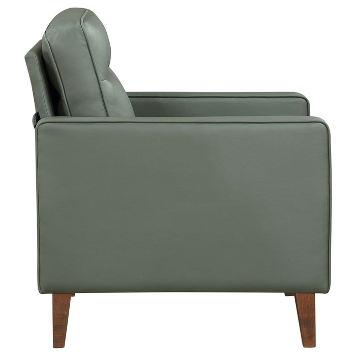 Jonah Upholstered Track Arm Accent Chair Green - Walo Furniture