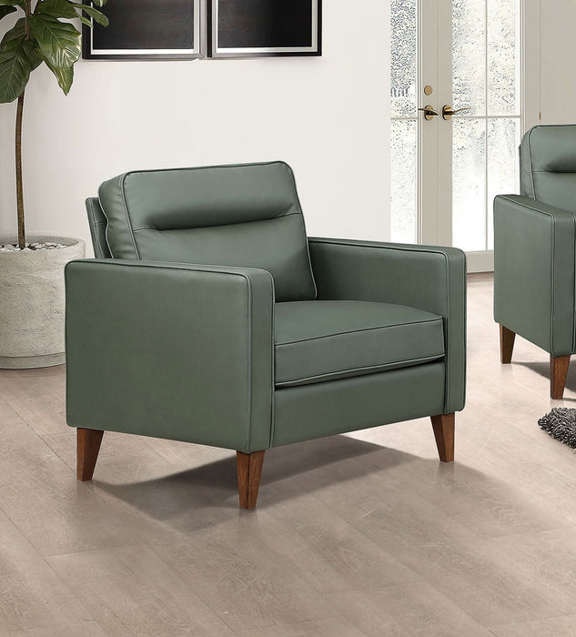 Jonah Upholstered Track Arm Accent Chair Green - Walo Furniture