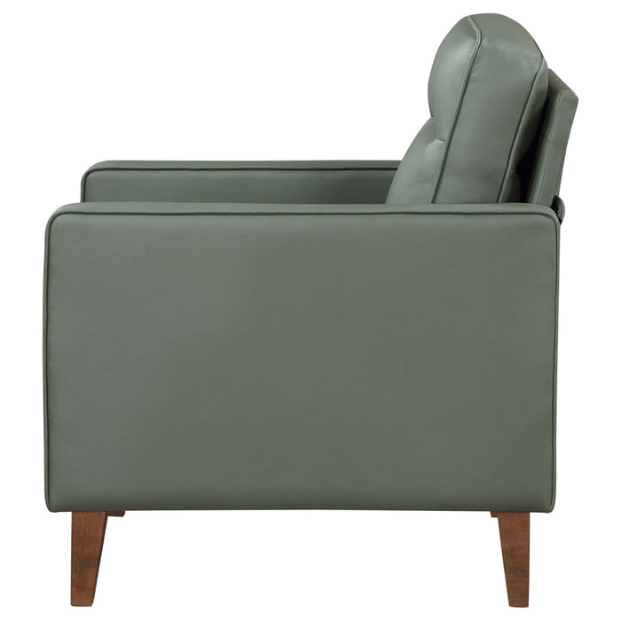 Jonah Upholstered Track Arm Accent Chair Green - Walo Furniture