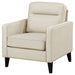 Jonah Upholstered Track Arm Accent Chair Ivory - Walo Furniture