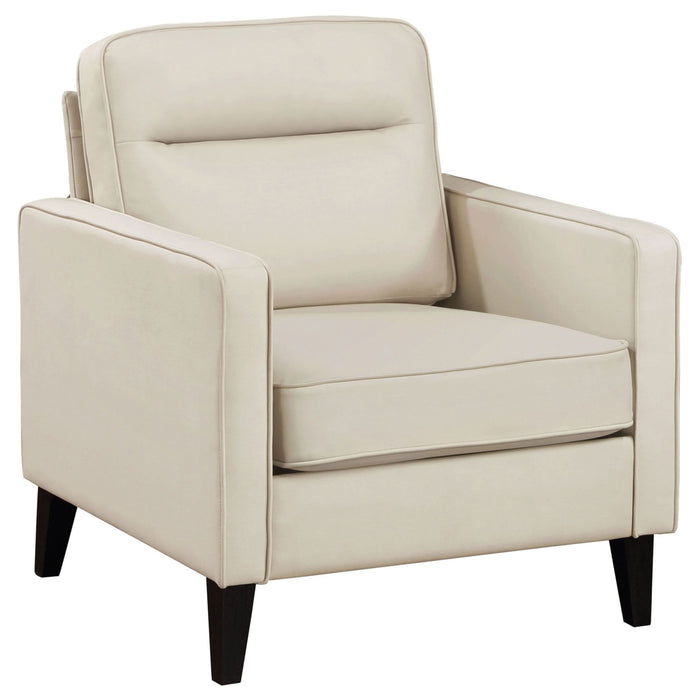 Jonah Upholstered Track Arm Accent Chair Ivory - Walo Furniture