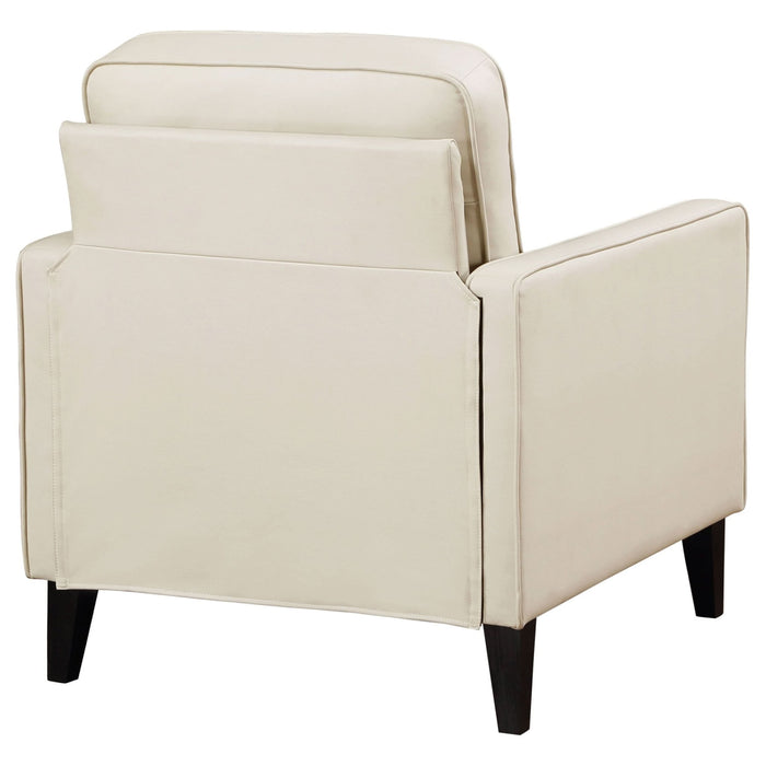 Jonah Upholstered Track Arm Accent Chair Ivory - Walo Furniture