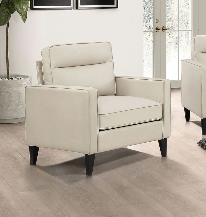 Jonah Upholstered Track Arm Accent Chair Ivory - Walo Furniture