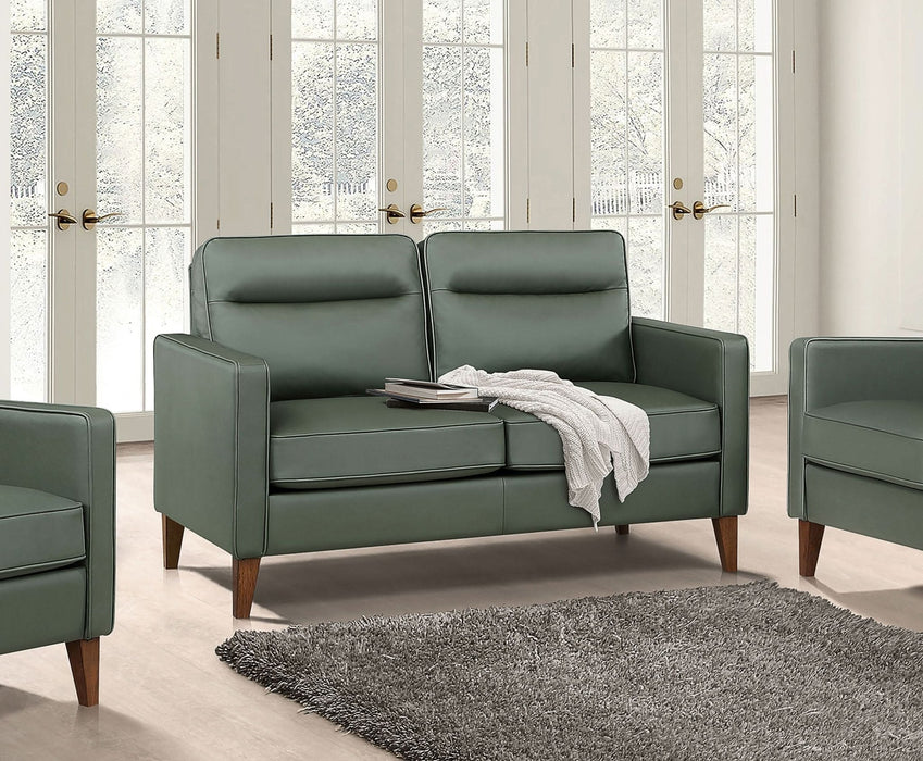 Jonah Upholstered Track Arm Loveseat Green - Walo Furniture