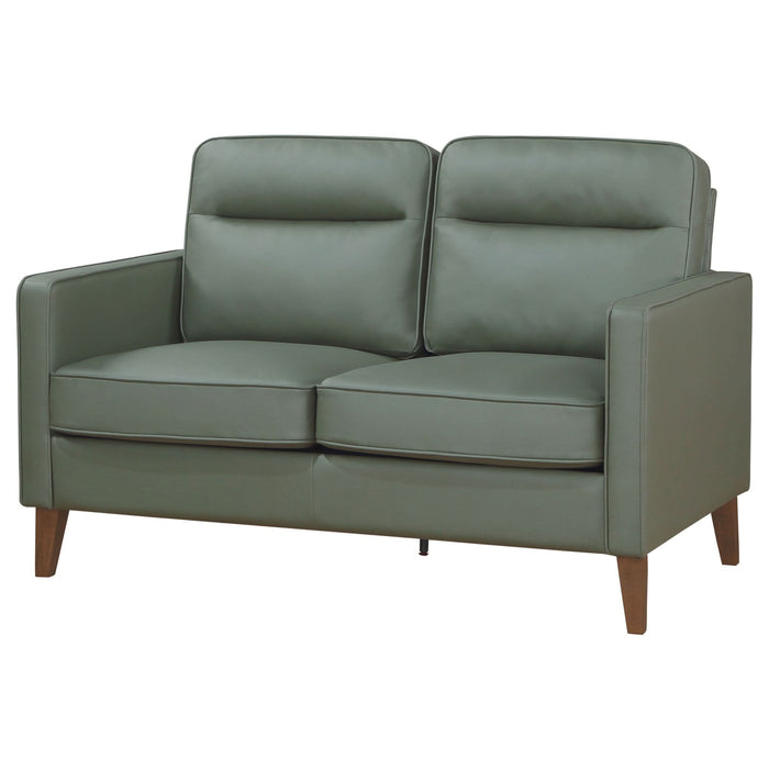 Jonah Upholstered Track Arm Loveseat Green - Walo Furniture