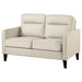 Jonah Upholstered Track Arm Loveseat Ivory - Walo Furniture