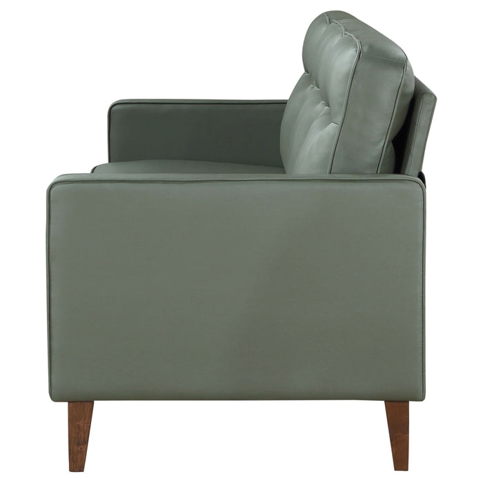 Jonah Upholstered Track Arm Sofa Green - Walo Furniture