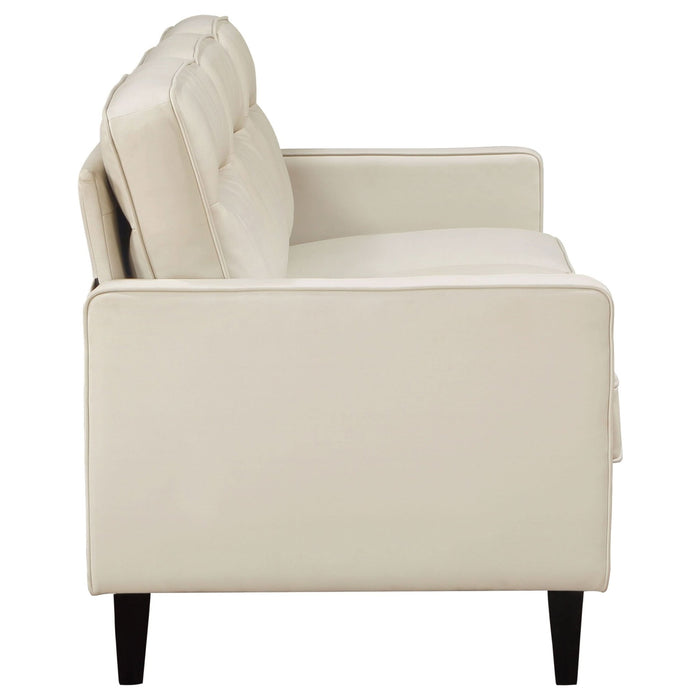 Jonah Upholstered Track Arm Sofa Ivory - Walo Furniture