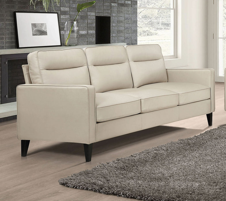 Jonah Upholstered Track Arm Sofa Ivory - Walo Furniture