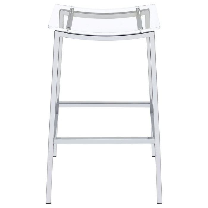 Jovani Acrylic Backless Bar Stool Chrome (Set of 2) - Walo Furniture