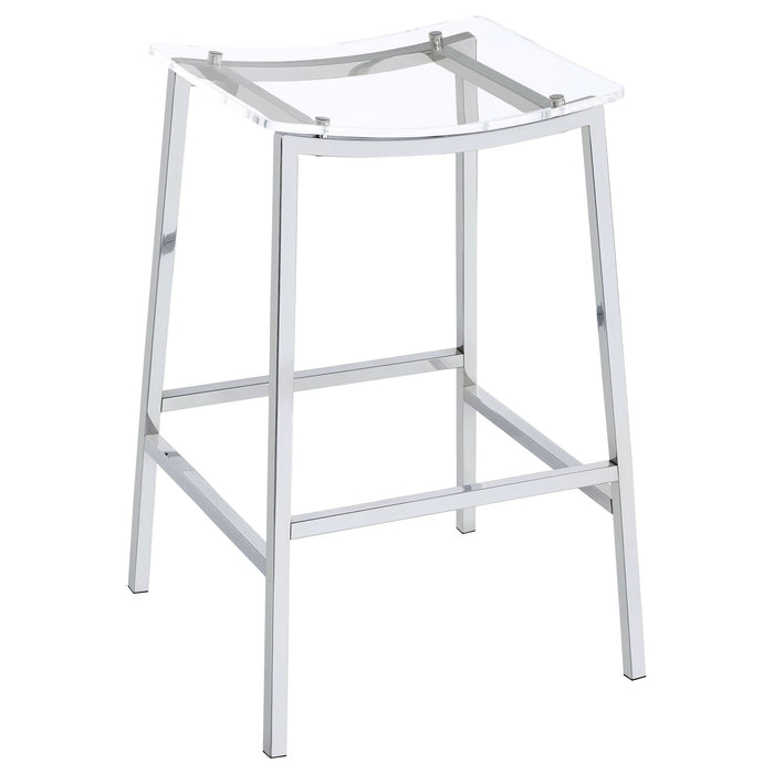 Jovani Acrylic Backless Bar Stool Chrome (Set of 2) - Walo Furniture