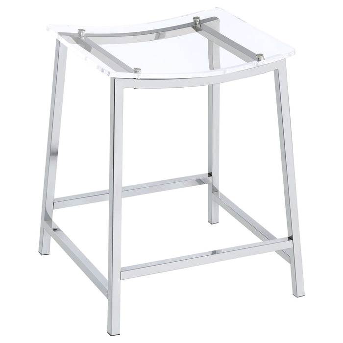 Jovani Acrylic Backless Counter Stool Chrome (Set of 2) - Walo Furniture