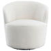 Joyce Upholstered Barrel Back Swivel Chair White - Walo Furniture