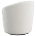 Joyce Upholstered Barrel Back Swivel Chair White - Walo Furniture