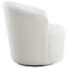 Joyce Upholstered Barrel Back Swivel Chair White - Walo Furniture