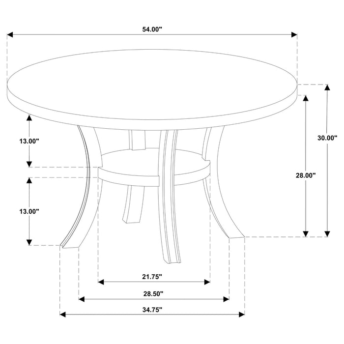 Judd 5 - piece 54 - inch Round Wood Dining Table Set Pearl White - Walo Furniture