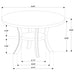 Judd 54 - inch Round Dining Wood Table with Shelf Pearl White - Walo Furniture