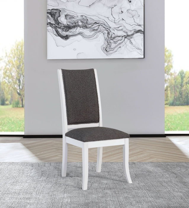 Judd Upholstered Dining Side Chair Pearl White (Set of 2) - Walo Furniture