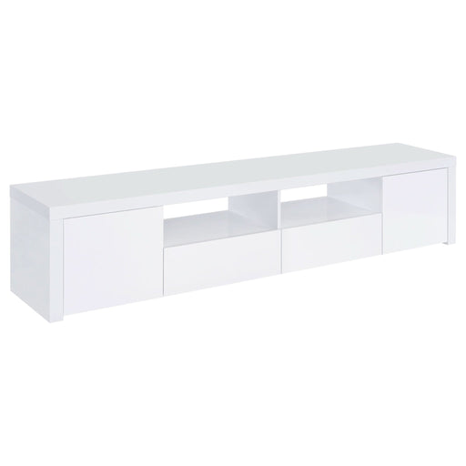 Jude 2 - door Engineered Wood 79" TV Stand High Gloss White - Walo Furniture