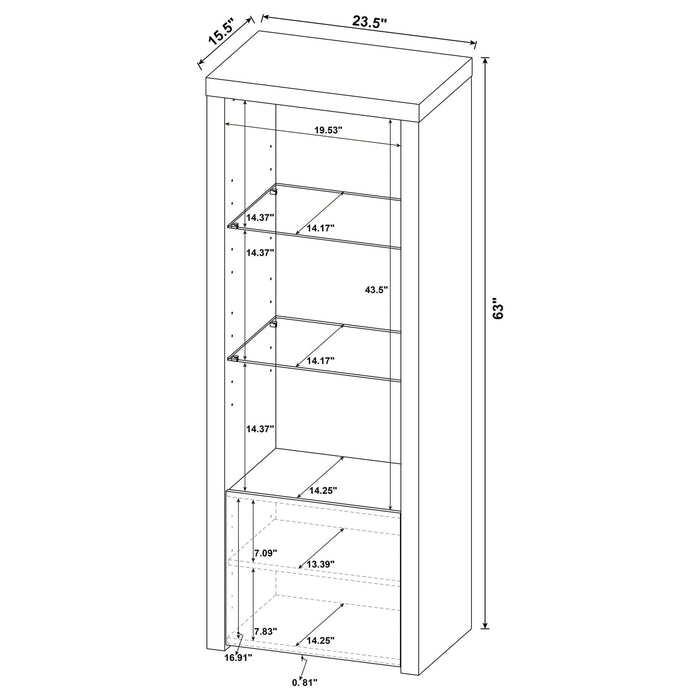 Jude 3 - piece 71" TV Entertainment Center White High Gloss - Walo Furniture