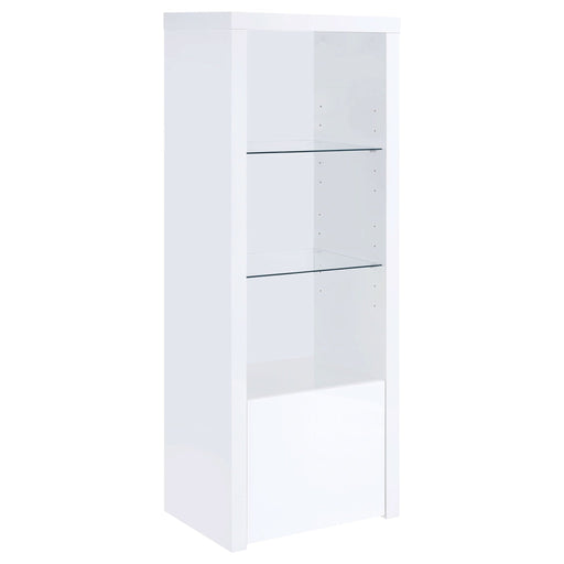 Jude 3 - shelf Engineered Wood Media Tower High Gloss White - Walo Furniture