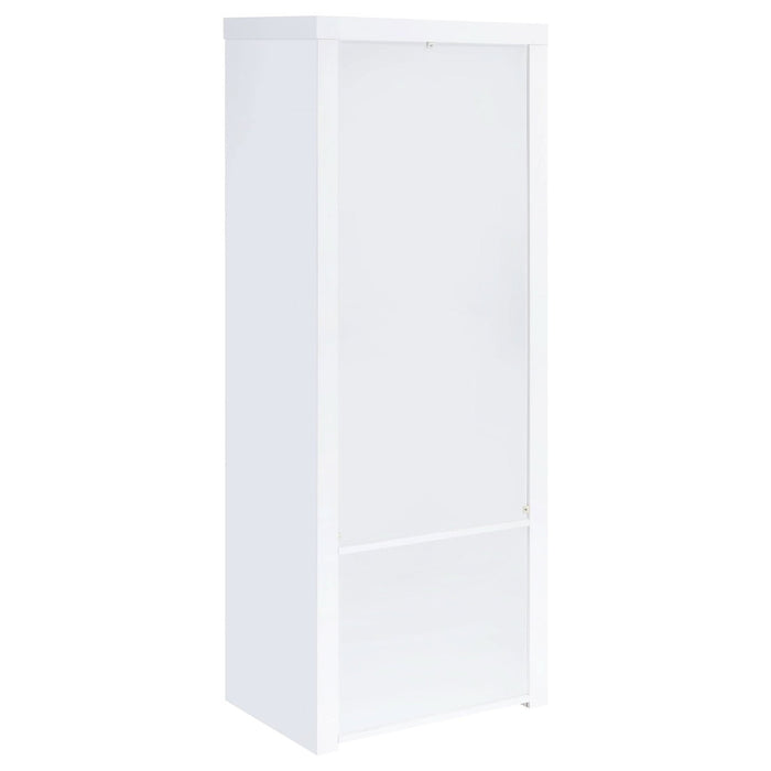 Jude 3 - shelf Engineered Wood Media Tower High Gloss White - Walo Furniture