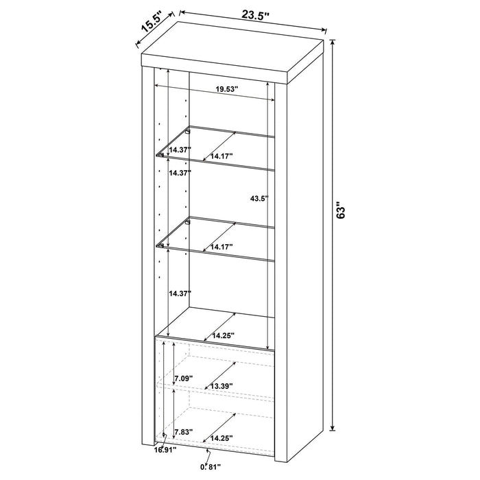 Jude 3 - shelf Engineered Wood Media Tower High Gloss White - Walo Furniture