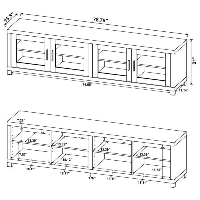 Jupiter 3 - piece Entertainment Center 79 - inch TV Stand Black - Walo Furniture