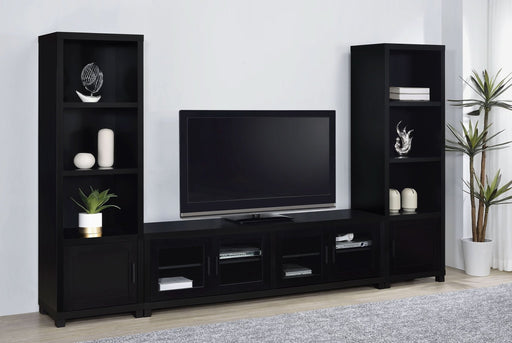 Jupiter 3 - piece Entertainment Center 79 - inch TV Stand Black - Walo Furniture