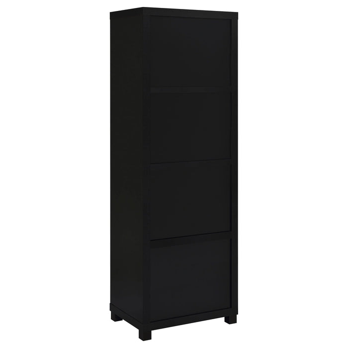 Jupiter 3 - shelf Engineered Wood Media Tower Black - Walo Furniture