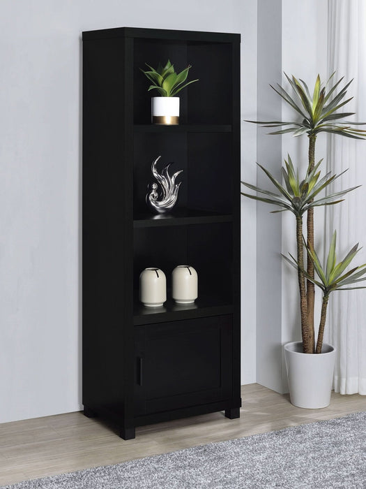 Jupiter 3 - shelf Engineered Wood Media Tower Black - Walo Furniture