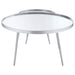 Kaelyn 2 - Piece Round Mirror Top Nesting Coffee Table Chrome - Walo Furniture