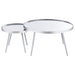 Kaelyn 2 - Piece Round Mirror Top Nesting Coffee Table Chrome - Walo Furniture