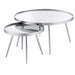 Kaelyn 2 - Piece Round Mirror Top Nesting Coffee Table Chrome - Walo Furniture