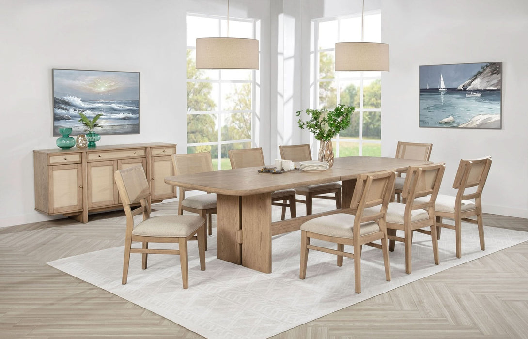 Kailani 10 - piece Wood Dining Set with Sideboard Beige Oak - Walo Furniture