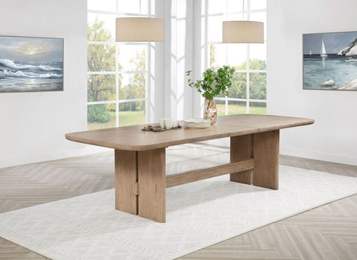 Kailani 110 - inch Rectangular Wood Dining Table Beige Oak - Walo Furniture