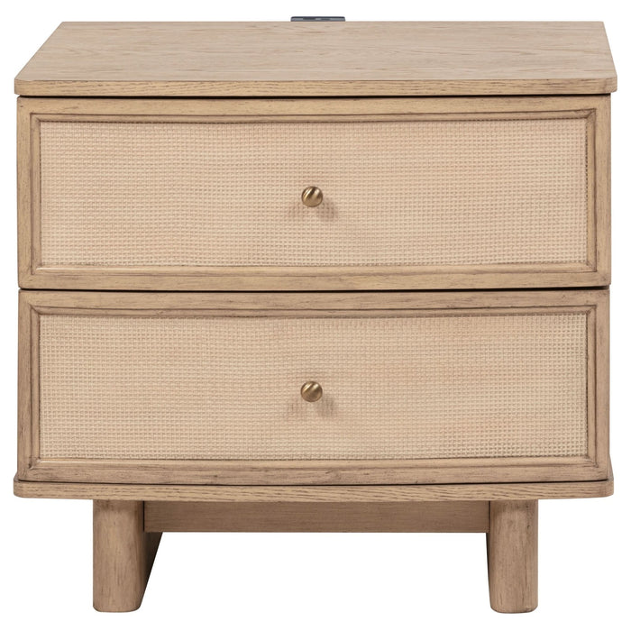 Kailani 2 - drawer Nightstand Bedside Table Beige Oak - Walo Furniture